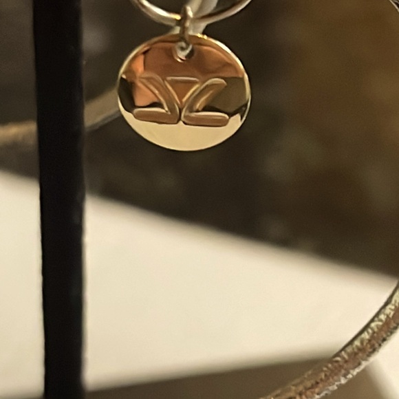 ❤️RARE HTF LE VIAN❤️S/S 925 & 14K DANGLE CHARM INSIDE HOOP EARRINGS SUPER COOL! - Picture 14 of 15